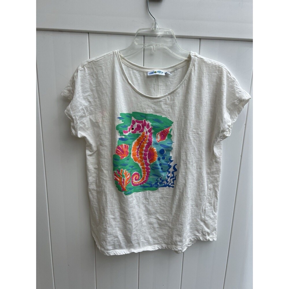 Kiwi Fresh Women’s T Shirt Seahorse Short Sleeve Sz Petite Small New